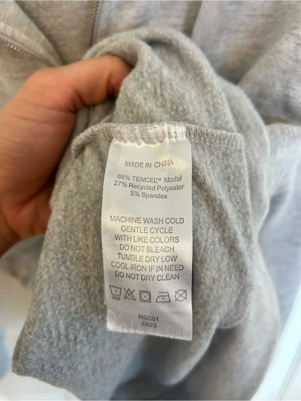 Quince Women's Supersoft Fleece Grey Hoodie Jacket Size S